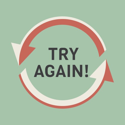 Try again two rounded arrows following each other vector image