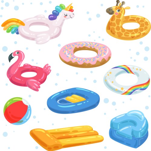 Colorful Inflatable Pool Toys Royalty Free Vector Image