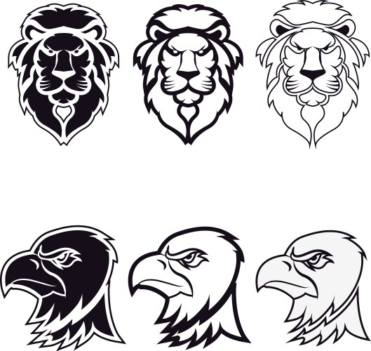 Lion and eagle Vector Image