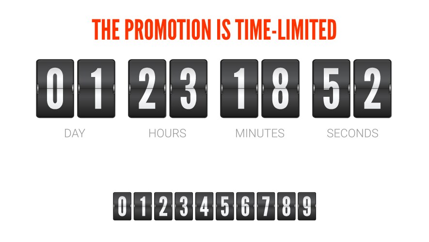 Flip Countdown Timer Clock Counter vector image