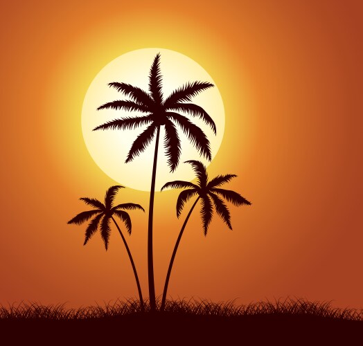 Summer with palm trees Royalty Free Vector Image