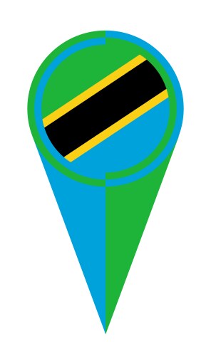 Tanzania map pointer location flag vector image