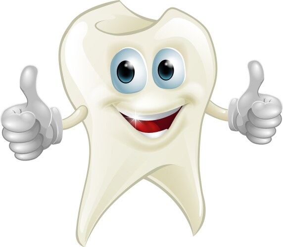 smiling tooth mascot vector