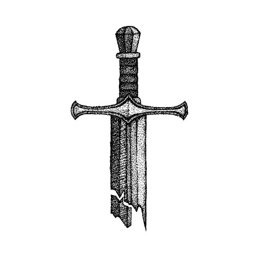 Broken Dotwork Sword Vector Image