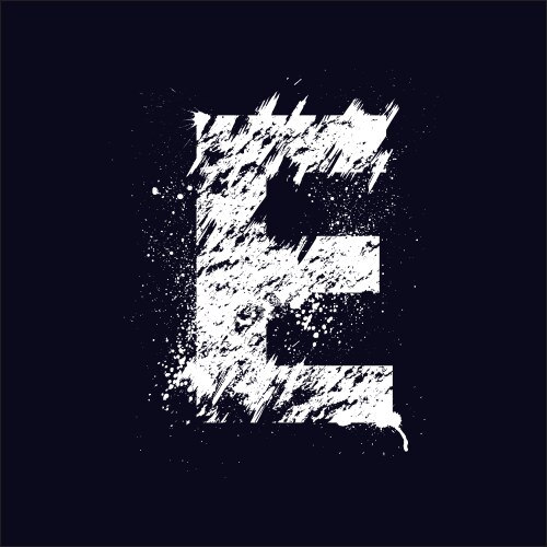 grunge letter e vector