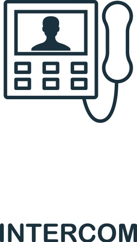 Intercom icon thin style design from household vector image