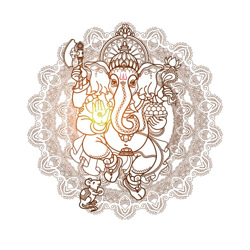Lord Ganesha - Tribal Art Vector Image