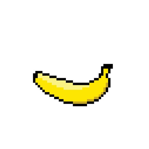 Pixel banana for game assets Vector Image
