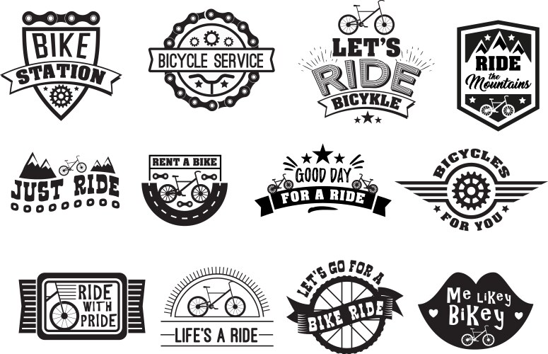 Vintage Bike Badge Set Vector Image