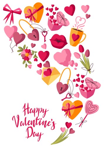 Happy valentine day greeting card holiday Vector Image
