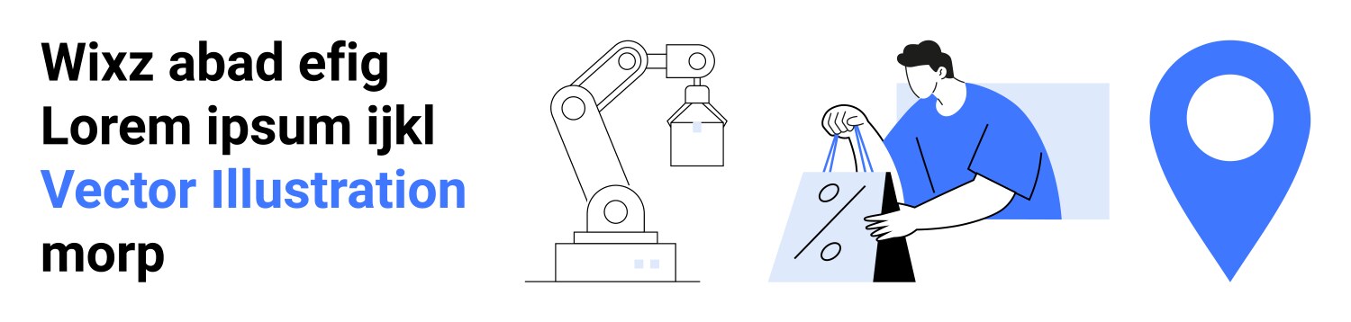 Robot handling objects man using laptop vector image