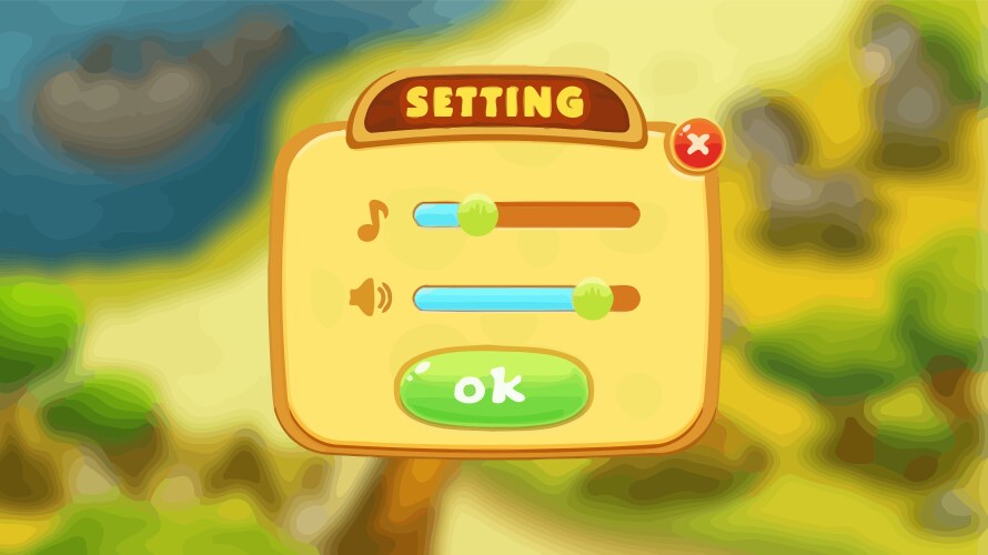 Complete set of level button game ui pop-up icon vector image