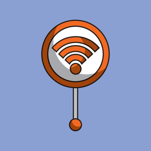 Pointer map with wifi signal sensor navigation vector image