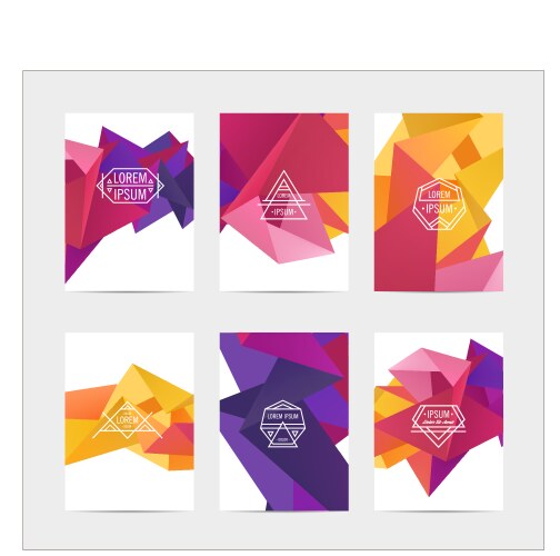 Abstract colorful user interface template set vector image