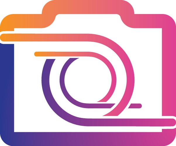 Pixel camera logo icon design Royalty Free Vector Image