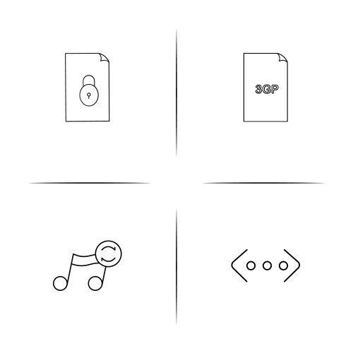Files and folders sign simple linear icons set vector image