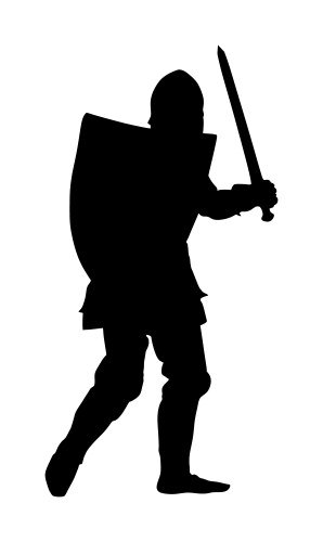 Knight in Armor with Sword and Shield Vector Image