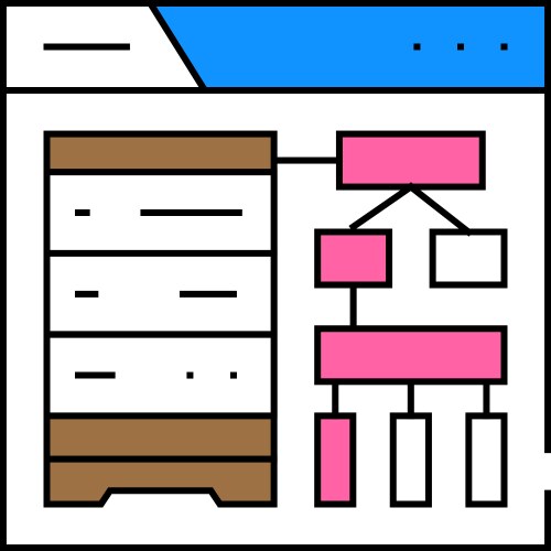 Schema development database icon color vector image