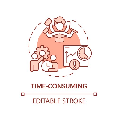 time-consuming red concept icon vector