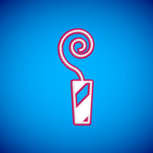 White Birthday Party Horn Icon Vector Image