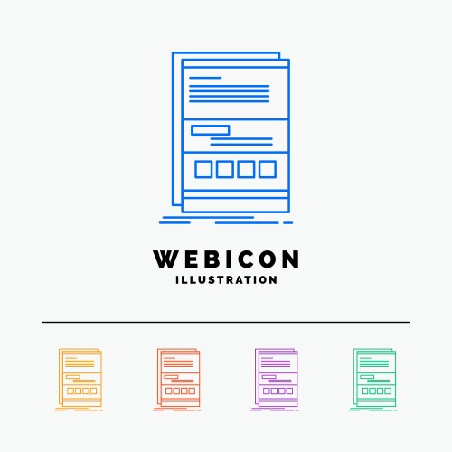 Browser dynamic internet page responsive 5 color vector image