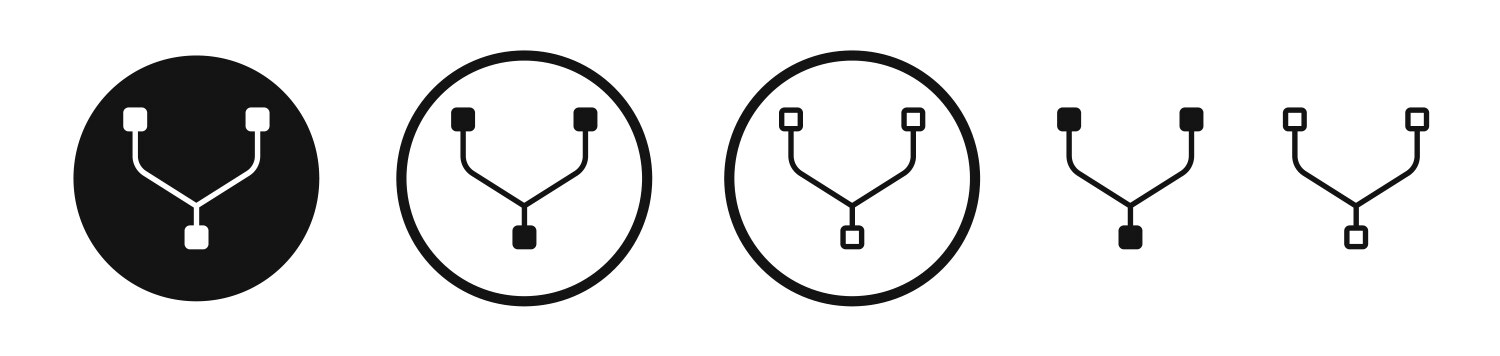 Code fork icon set merge data request symbol vektorbild