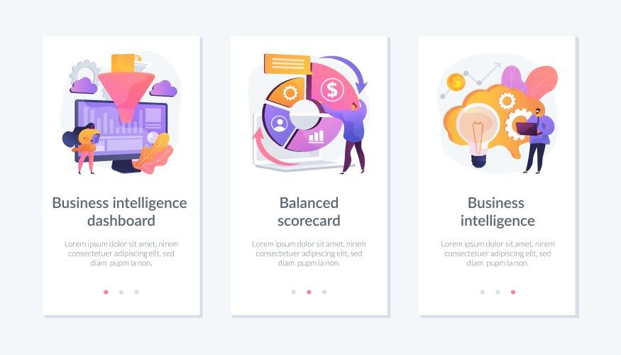 Performance metrics app interface template vector image
