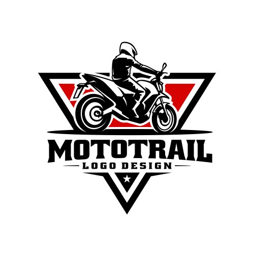 Biker riding adventure motorbike logo Vector Image