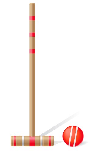 croquet mallet and ball vector image