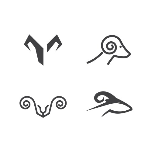 Horned Animal Logo - Goat or Ibex Vector Image