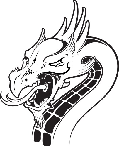 Tribal art dragon tattoo Royalty Free Vector Image