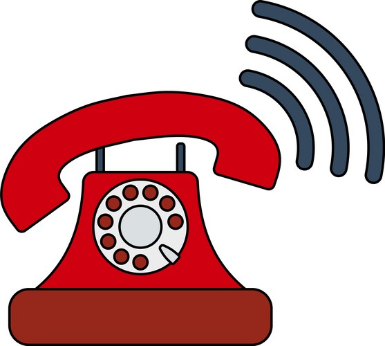Old fashioned telephone on white background Vector Image
