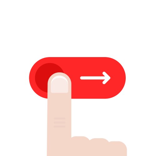 Cartoon finger like red slider button vector image