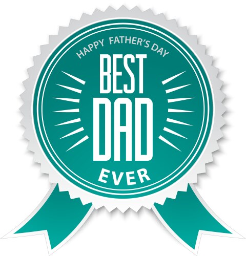 best dad award ribbon rosette vector image