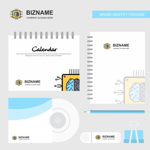 Processor logo calendar template cd cover diary vector image