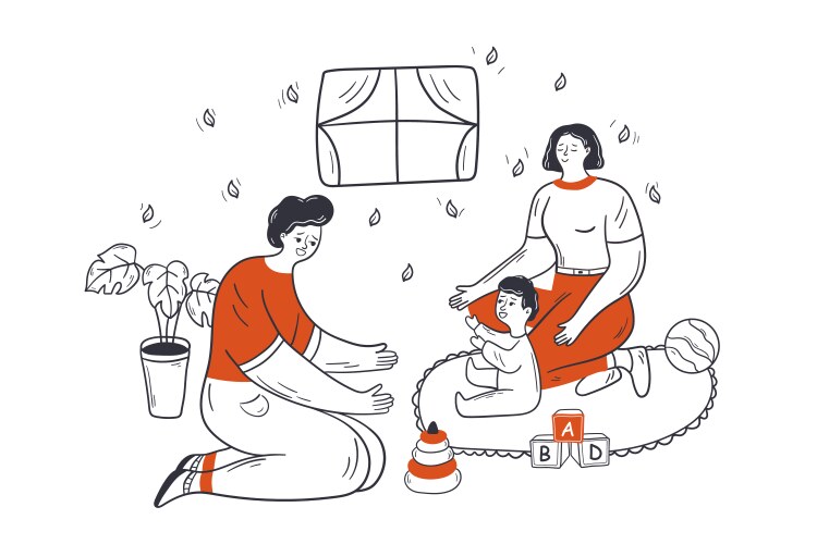 Family love fathers day mothers concept Vector Image