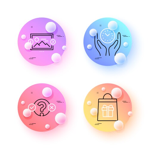 Quiz test image carousel and safe time minimal vektorbild