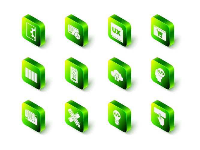 Set website statistic ui or ux design online vector image