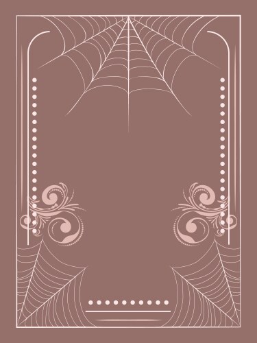 floral frame with spider web vector image vector image