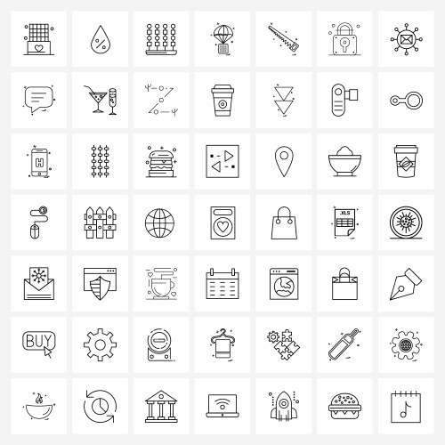 Set 49 simple line icons for web and print vector image