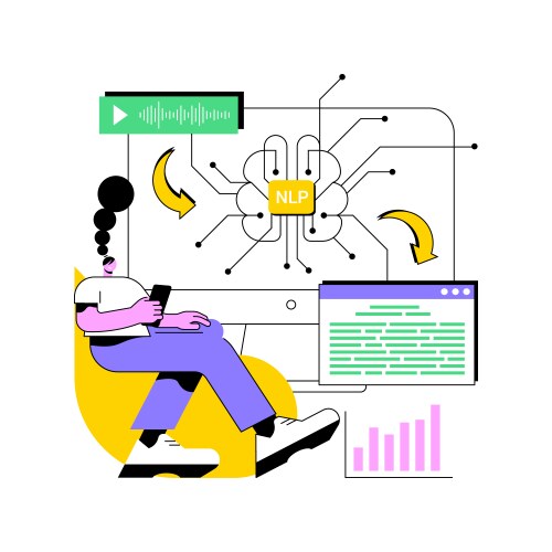 Text data analysis with nlp abstract concept vector image