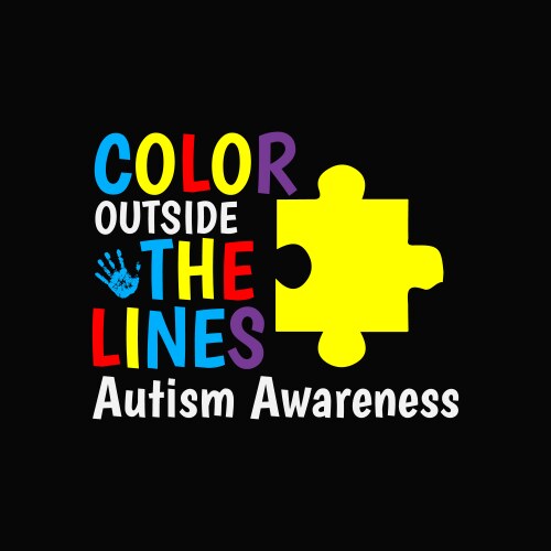 Color outside the lines autism awareness vector image