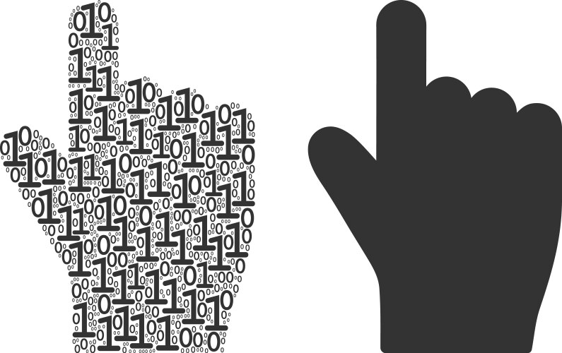 Index finger composition of binary digits vektorbild