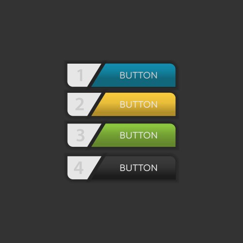 Web and ui application color button on dark vector image
