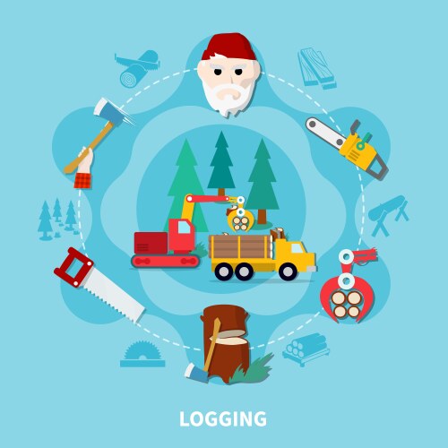 Image with lumberjack theme 2 Royalty Free Vector Image