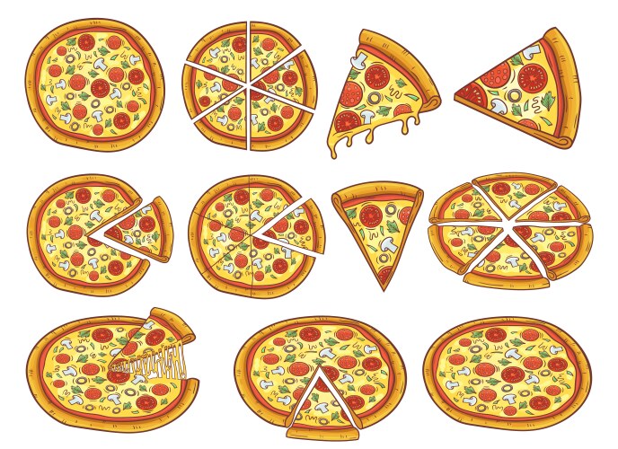 Fresh delicious pizza Royalty Free Vector Image