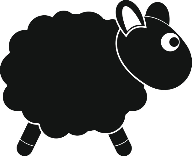 Front face sheep icon simple style Royalty Free Vector Image