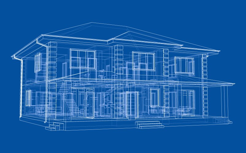 Abstract sketch a house vector image