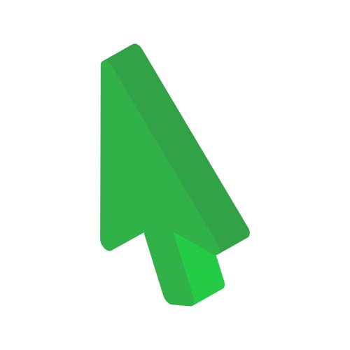Green computer mouse pointer isometric 3d flat vector image