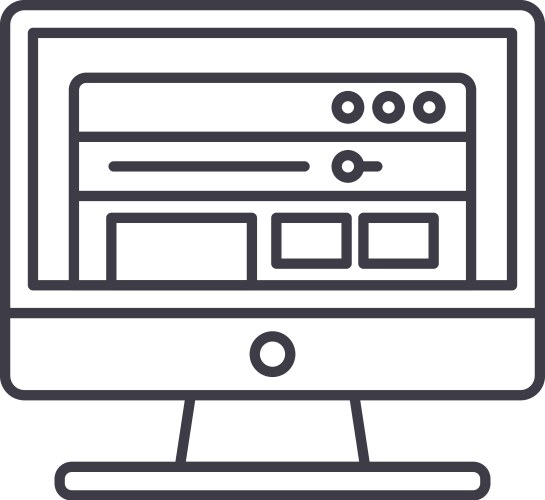 Software line icon concept linear vector image